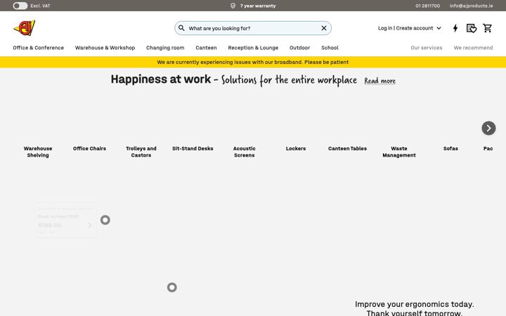Screenshot of ajproducts.ie