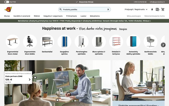 Screenshot von ajproduktai.lt