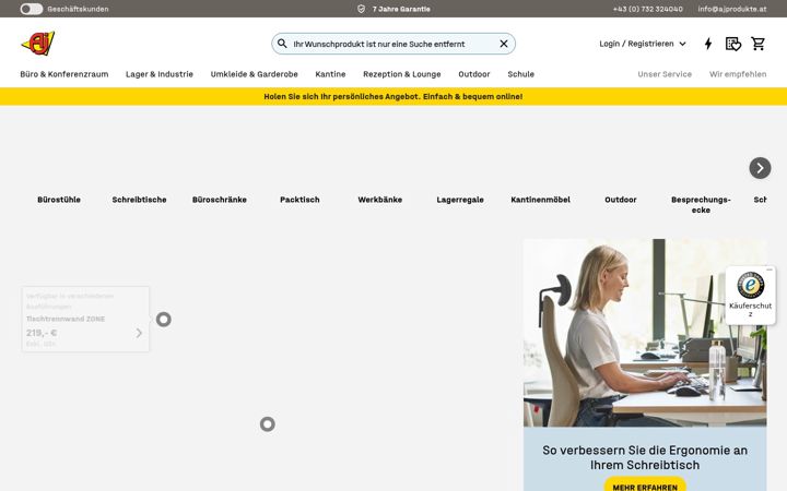 Screenshot of ajprodukte.at