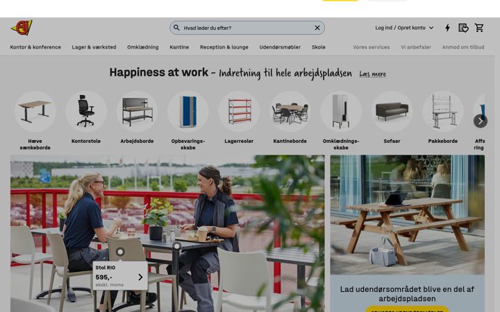Snimka zaslona za ajprodukter.dk