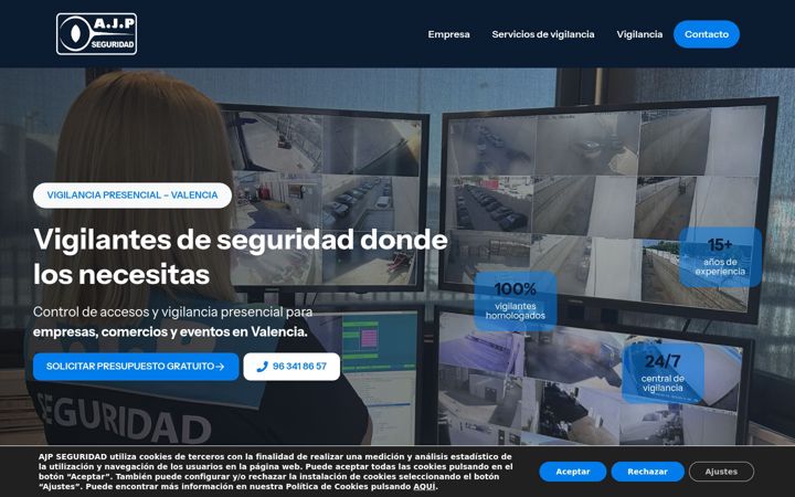 Screenshot of ajpseguridad.com