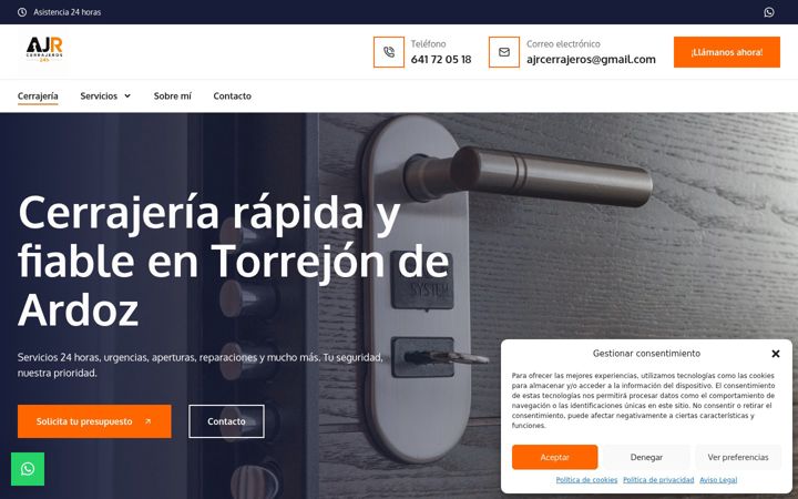Screenshot of ajrcerrajeros24h.com