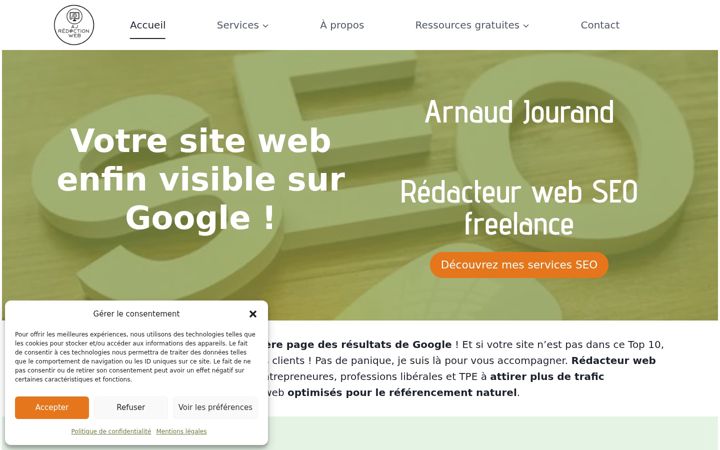 Screenshot of ajredactionweb.fr