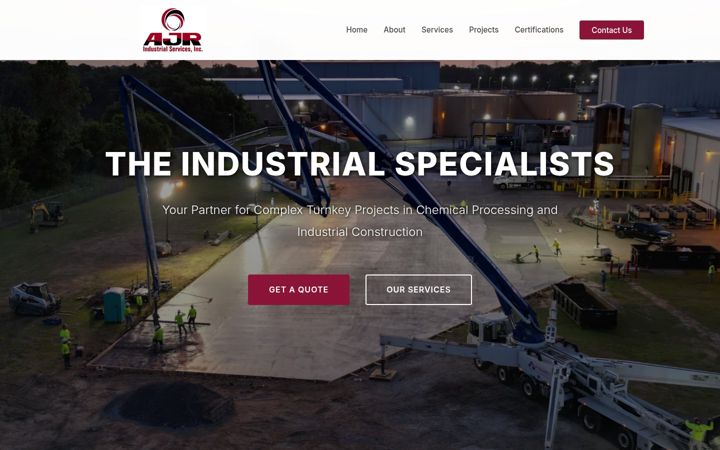 Screenshot von ajrindustrial.com