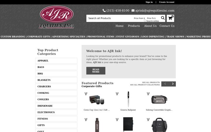 Screenshot von ajrink.com
