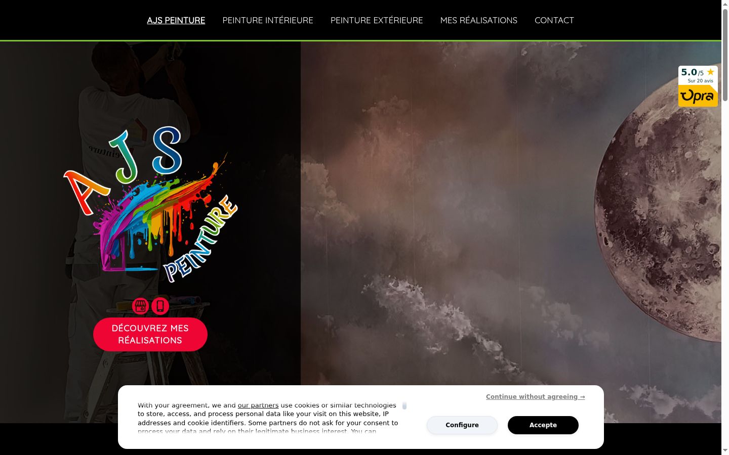 Screenshot of the consent banner shown before any interaction