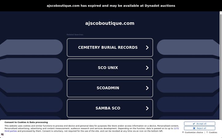 Screenshot von ajscoboutique.com
