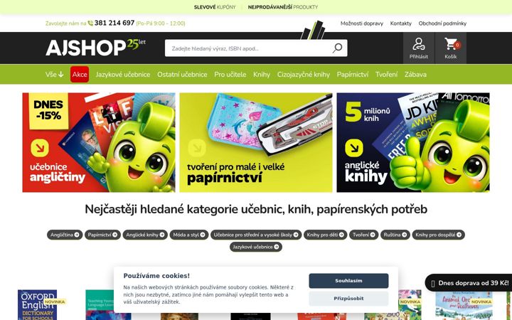 Screenshot of ajshop.cz