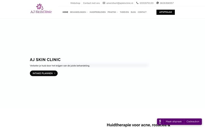 Skærmbillede af ajskinclinic.nl