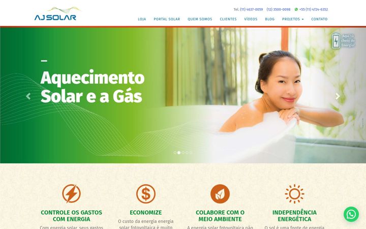 Screenshot of ajsolar.com.br