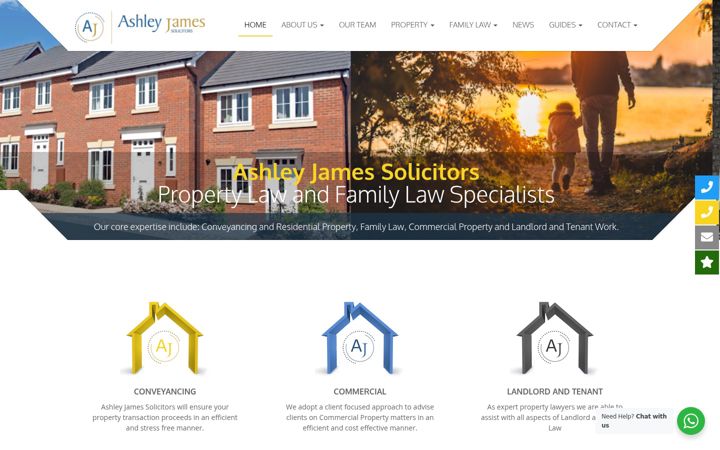 Screenshot of ajsolicitors.com