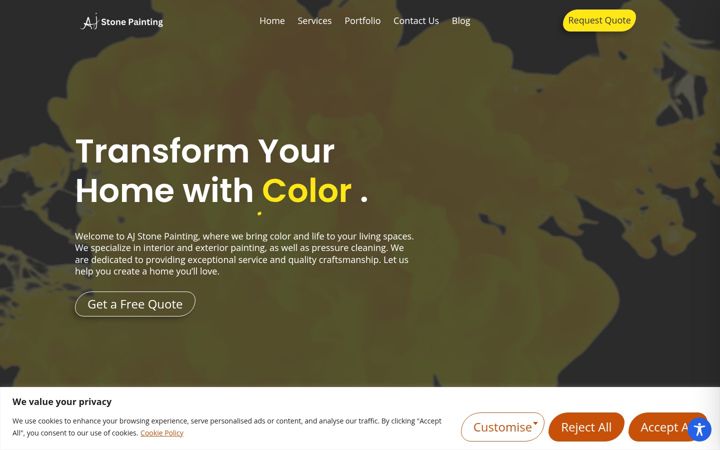 Screenshot of ajstonepainting.com