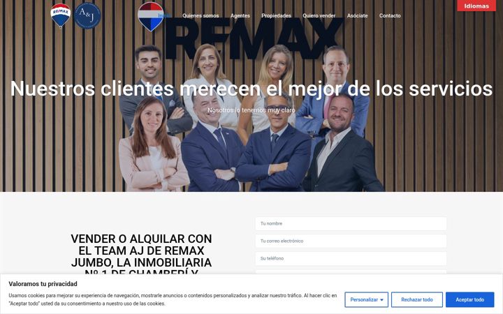 Snímek obrazovky ajteaminmobiliario.com
