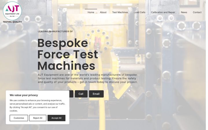 Screenshot of ajtequipment.co.uk