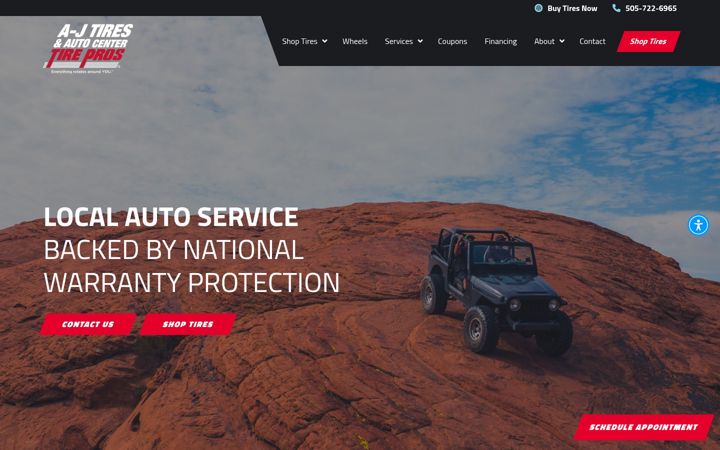 Screenshot of ajtires.com
