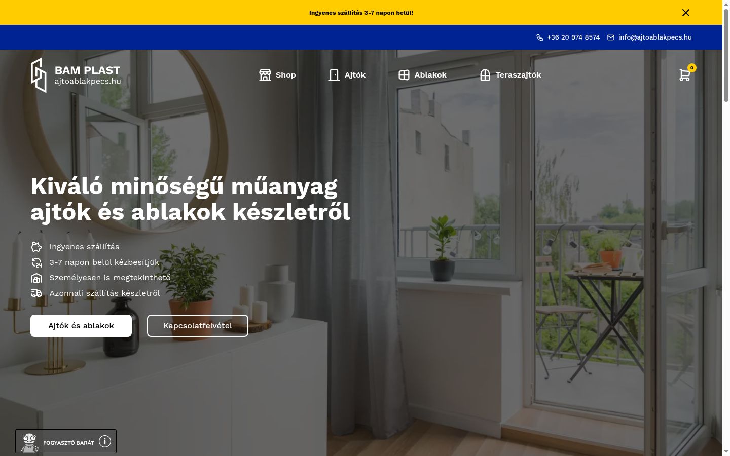 Képernyőkép a bármilyen interakció előtt megjelenő hozzájárulási bannerről