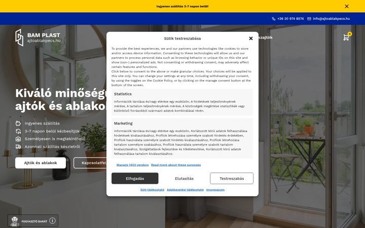 Képernyőkép: ajtoablakpecs.hu