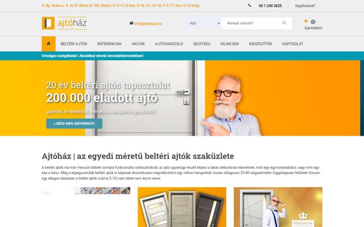 Screenshot of ajtohaz.hu