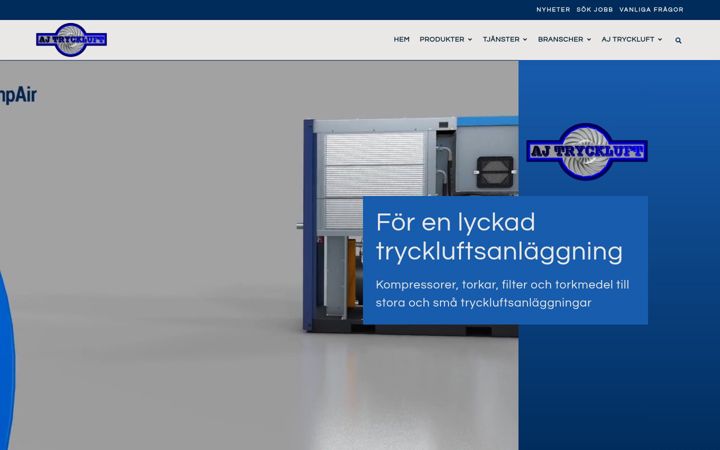 Screenshot van ajtryckluft.se