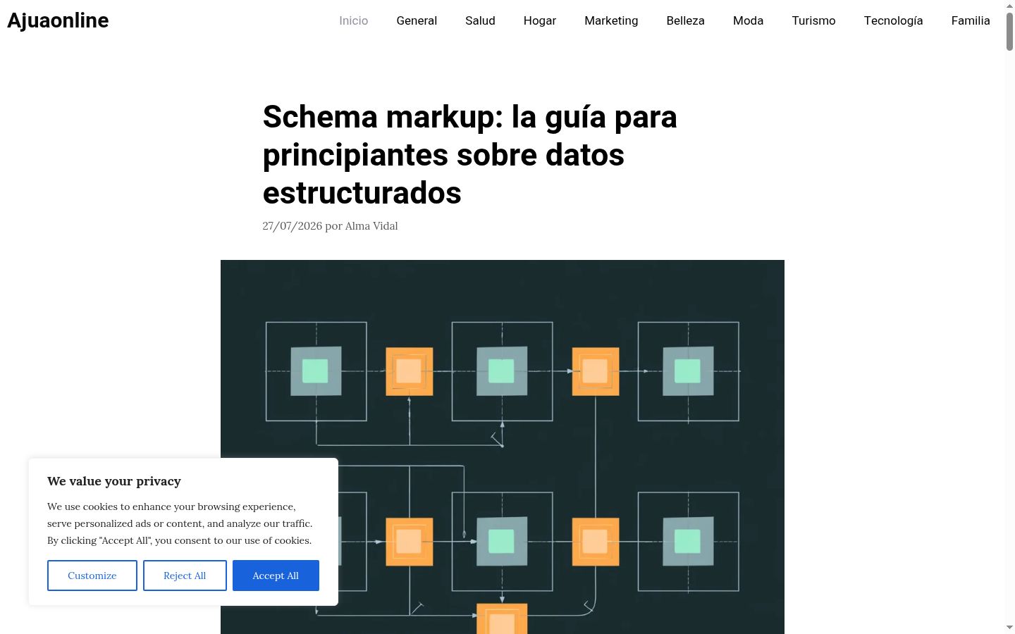 Captura de ecrã do banner de consentimento apresentado antes de qualquer interação