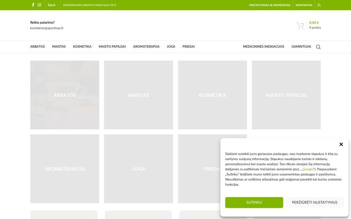 Posnetek zaslona ajurshop.lt