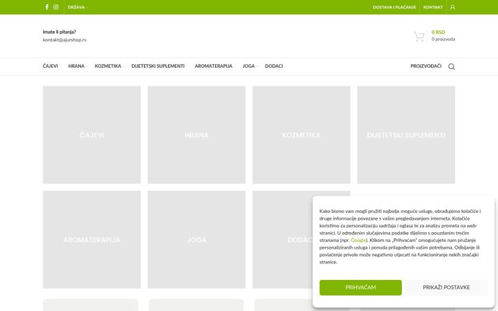 Screenshot of ajurshop.rs