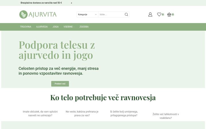 Screenshot of ajurvita.si