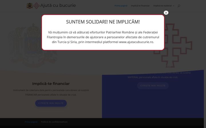 Screenshot of ajutacubucurie.ro