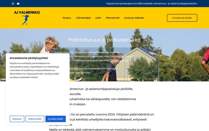 Screenshot of ajvalmennus.fi