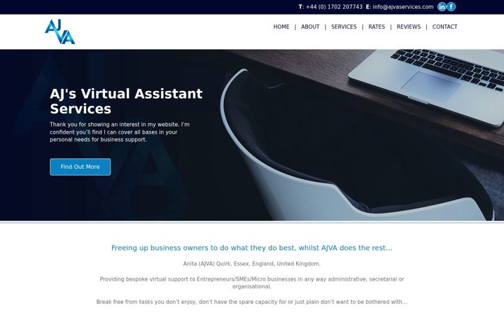 Captura de ecrã de ajvaservices.com