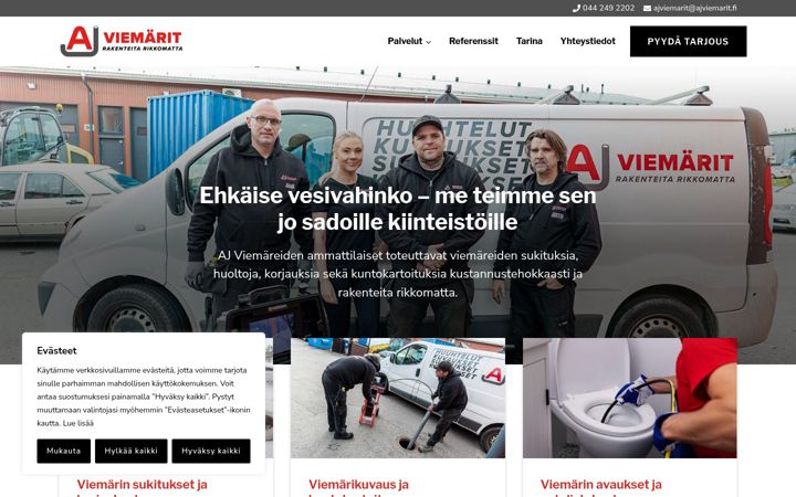 Screenshot of ajviemarit.fi