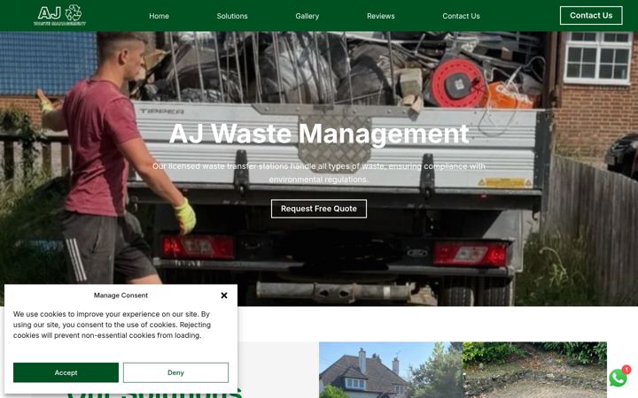 Skjermbilde av ajwastemanagement.co.uk