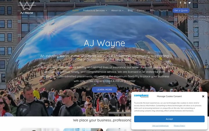 Screenshot of ajwayne.com