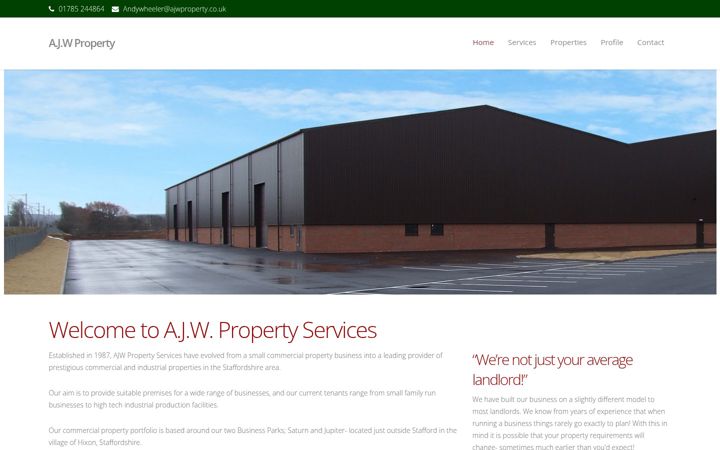 Screenshot van ajwproperty.co.uk