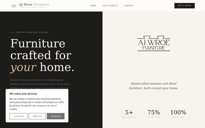 Screenshot of ajwroe.co.uk