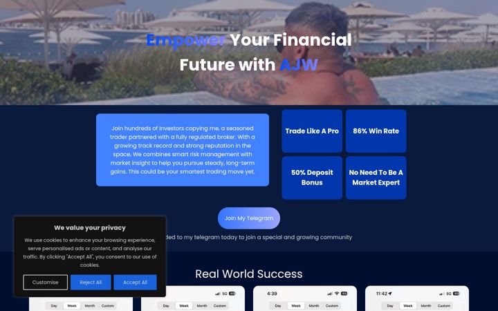 Screenshot of ajwtrades.com