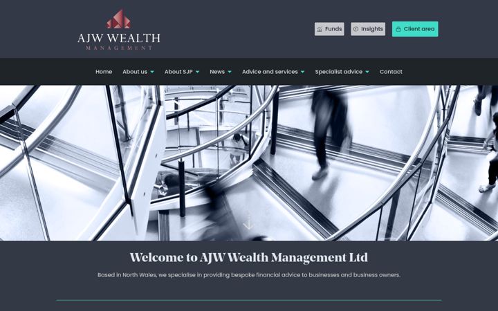 Captura de ecrã de ajwwealth.co.uk