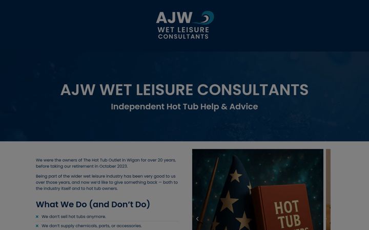 Screenshot of ajwwetleisureconsultants.co.uk