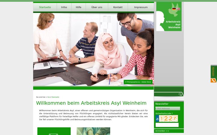 Screenshot stránky ak-asyl-weinheim.de