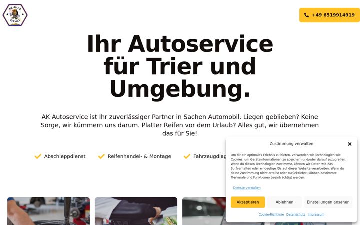 Screenshot stránky ak-autoservice.de