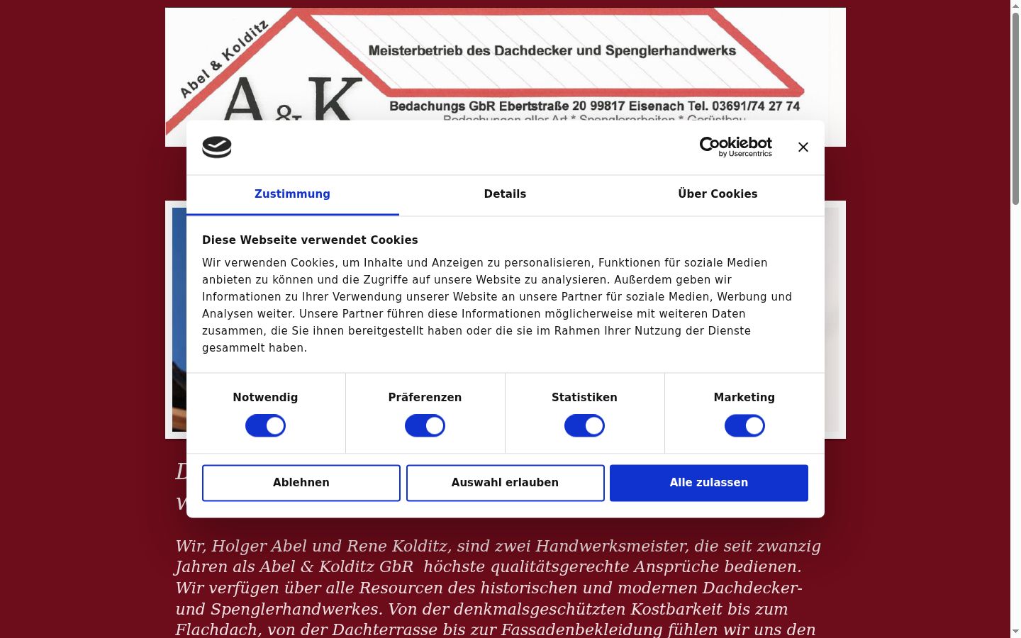 Screenshot of the consent banner shown before any interaction