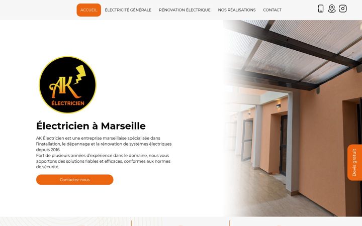 Screenshot of ak-electricien.fr