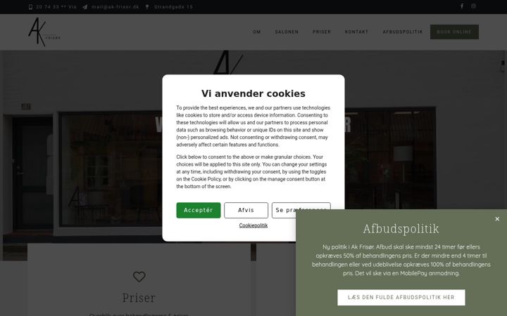 Screenshot of ak-frisor.dk