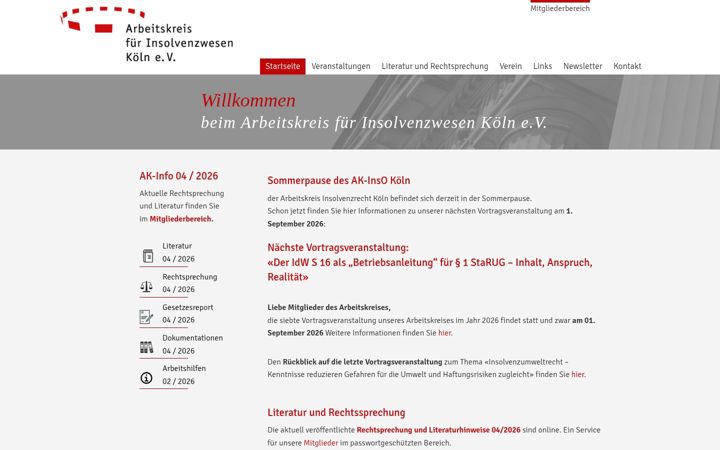Captura de pantalla de ak-inso-koeln.de