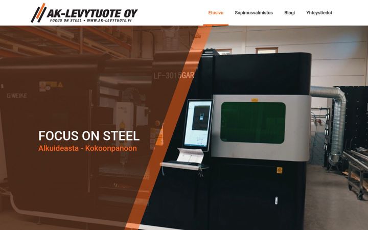 Screenshot of ak-levytuote.fi
