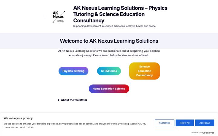 Screenshot of ak-nexus-learning.co.uk