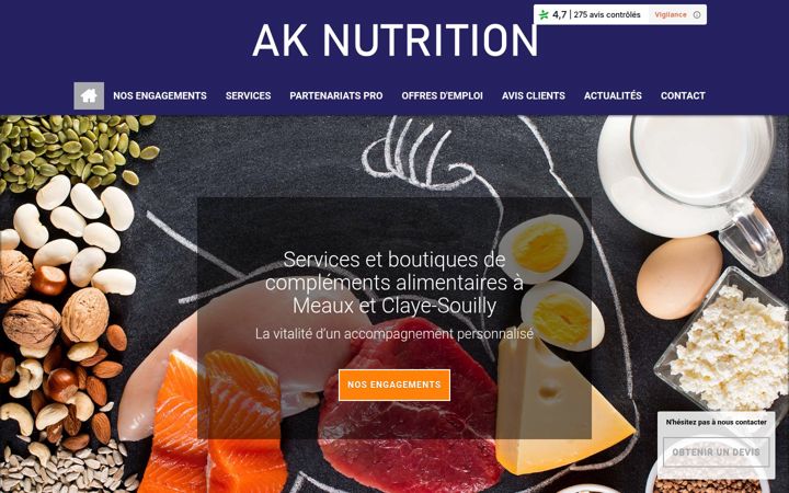 Screenshot of ak-nutrition.fr