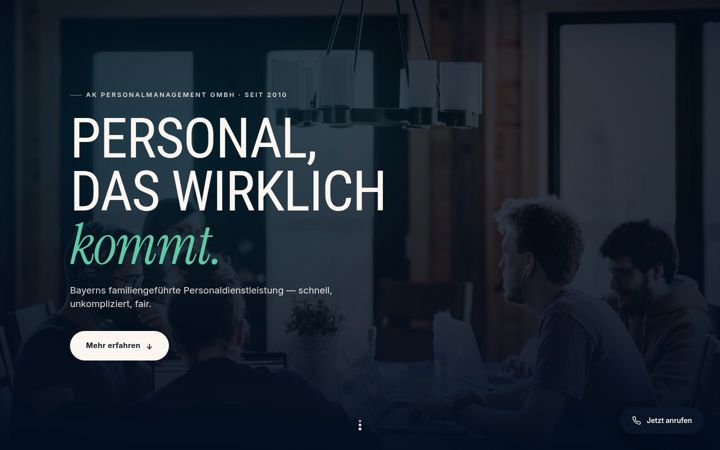 Képernyőkép: ak-personalmanagement.de