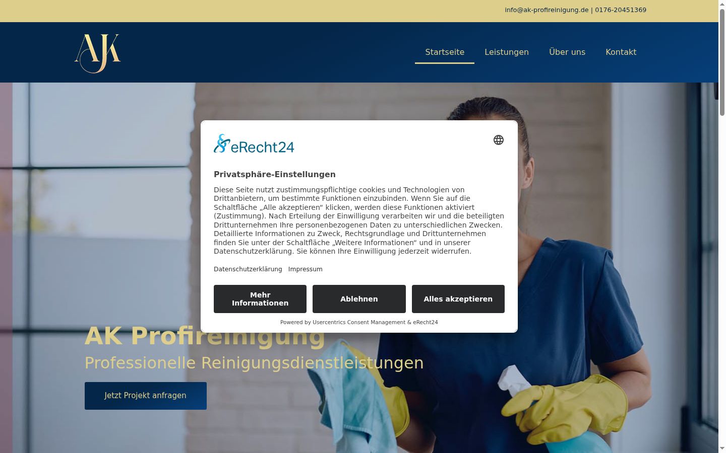 Screenshot of the consent banner shown before any interaction