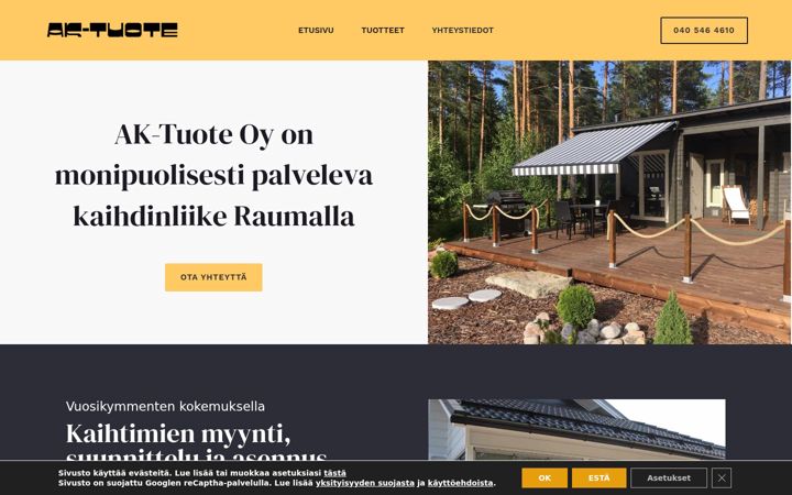 Snímek obrazovky ak-tuote.fi